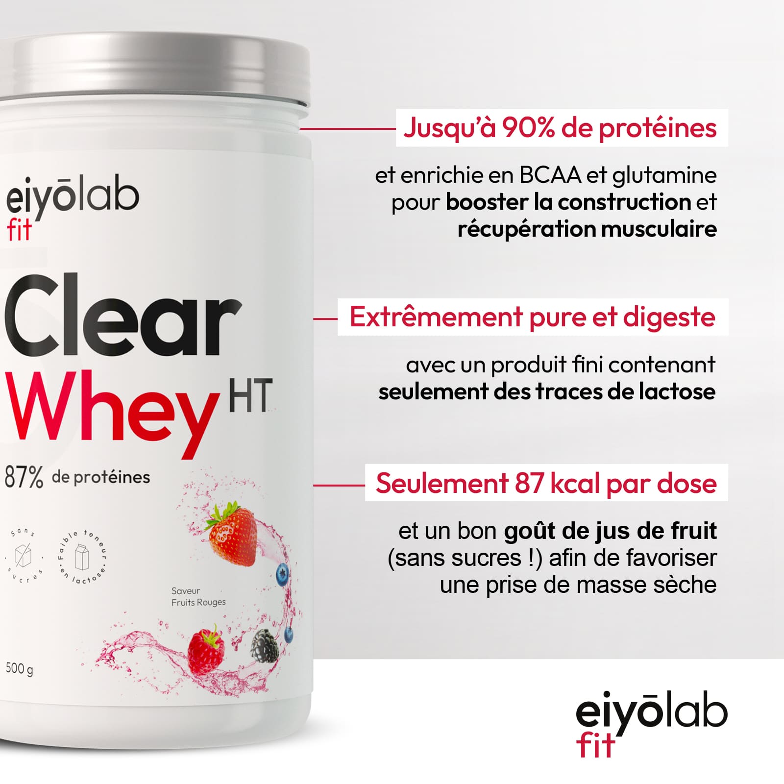 Propriétés de la Clear Whey HT