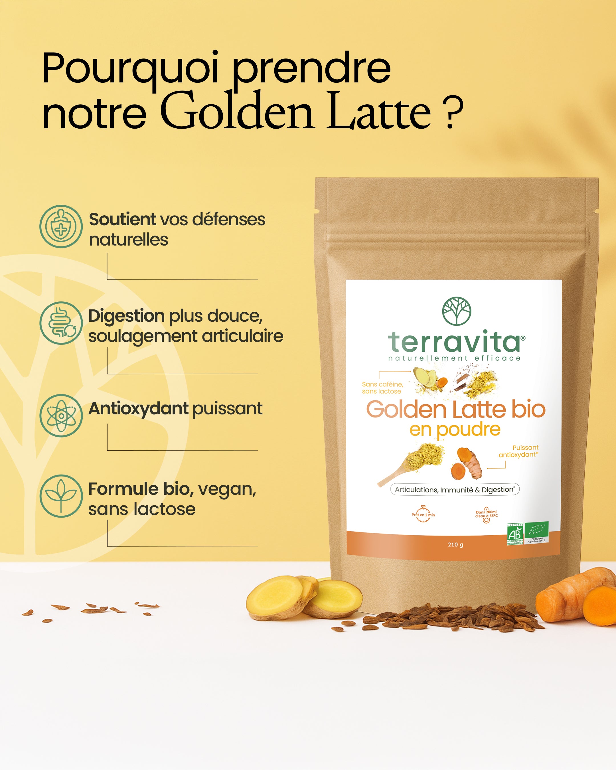 Golden latte Bio (lait d'or)