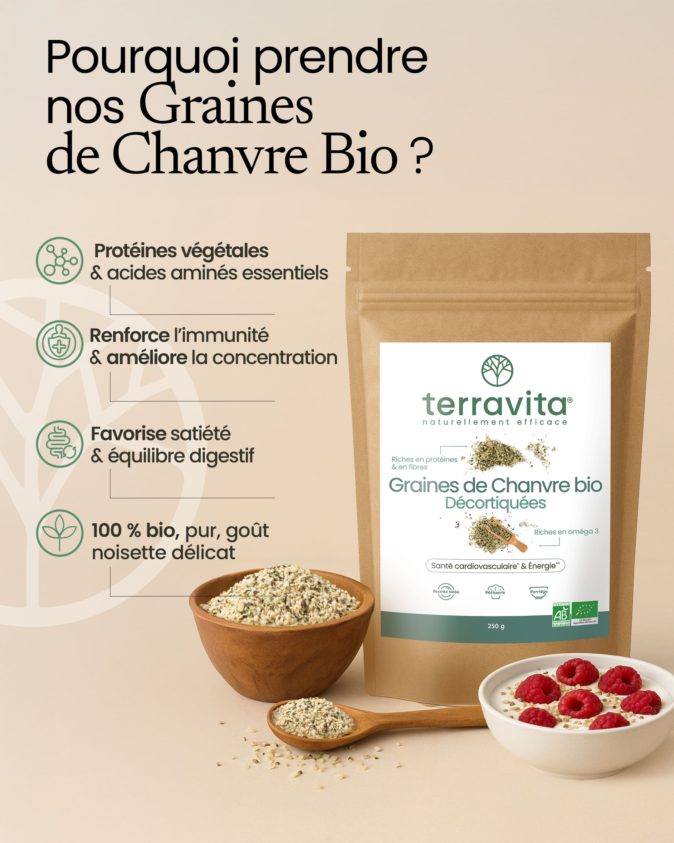 Graines de chanvre Bio